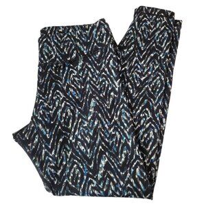 YogaSmoga Aurum 12 Black Geometric Full‎ length leggings 29" inseam